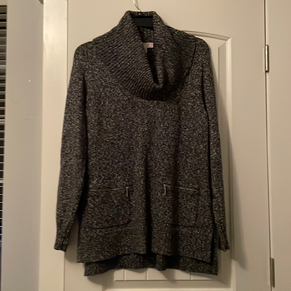 Michael Kors gray cowl neck sweater for women. Size XL